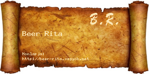 Beer Rita névjegykártya